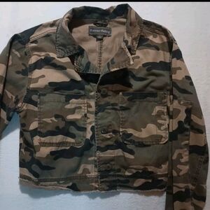 Forever Audrey Camoflauge Jacket Size Medium Junior